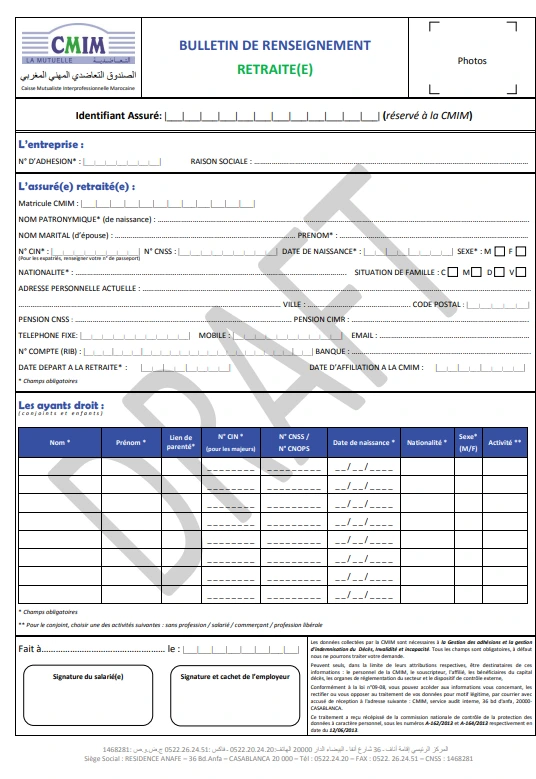 Bulletin de renseignement Actif(ve)