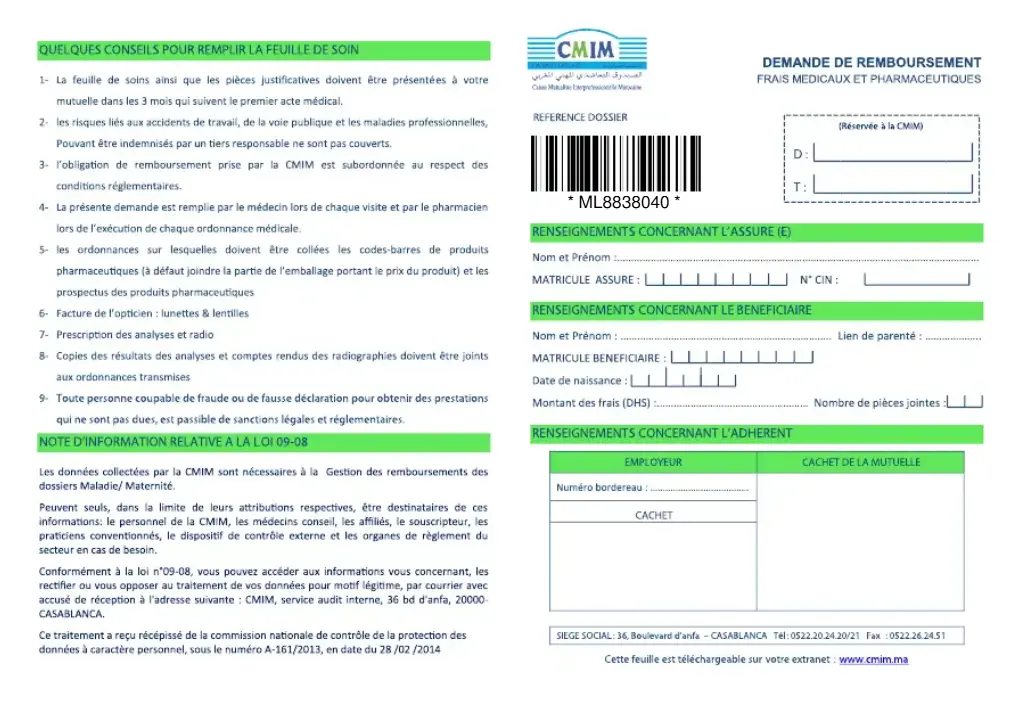 Frais médicaux et pharmaceutiques